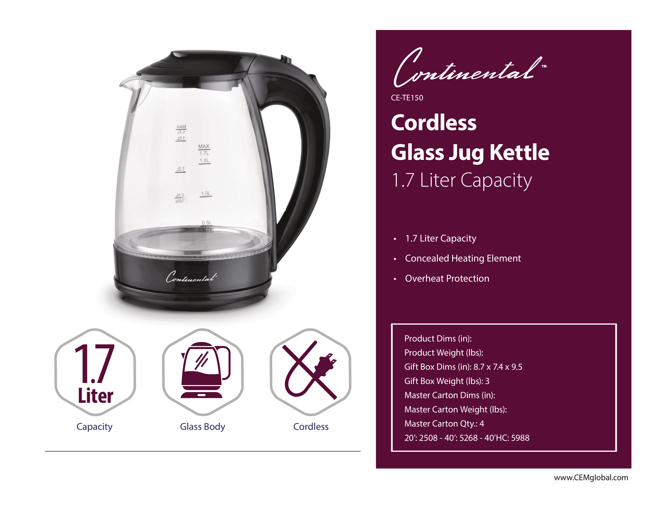 Cordless Glass Jug Kettle